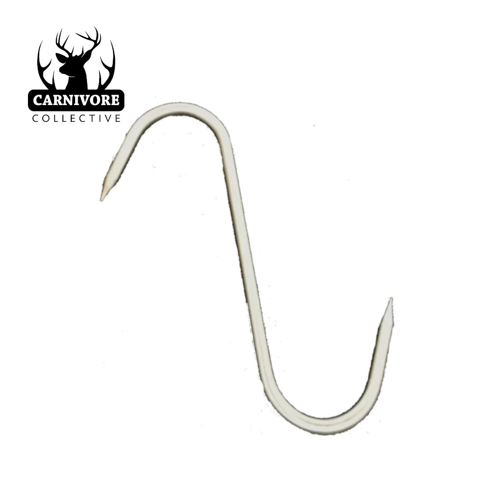Carnivore Collective 1 x 8" 'S' Meat Hook - Solid Stainless Steel