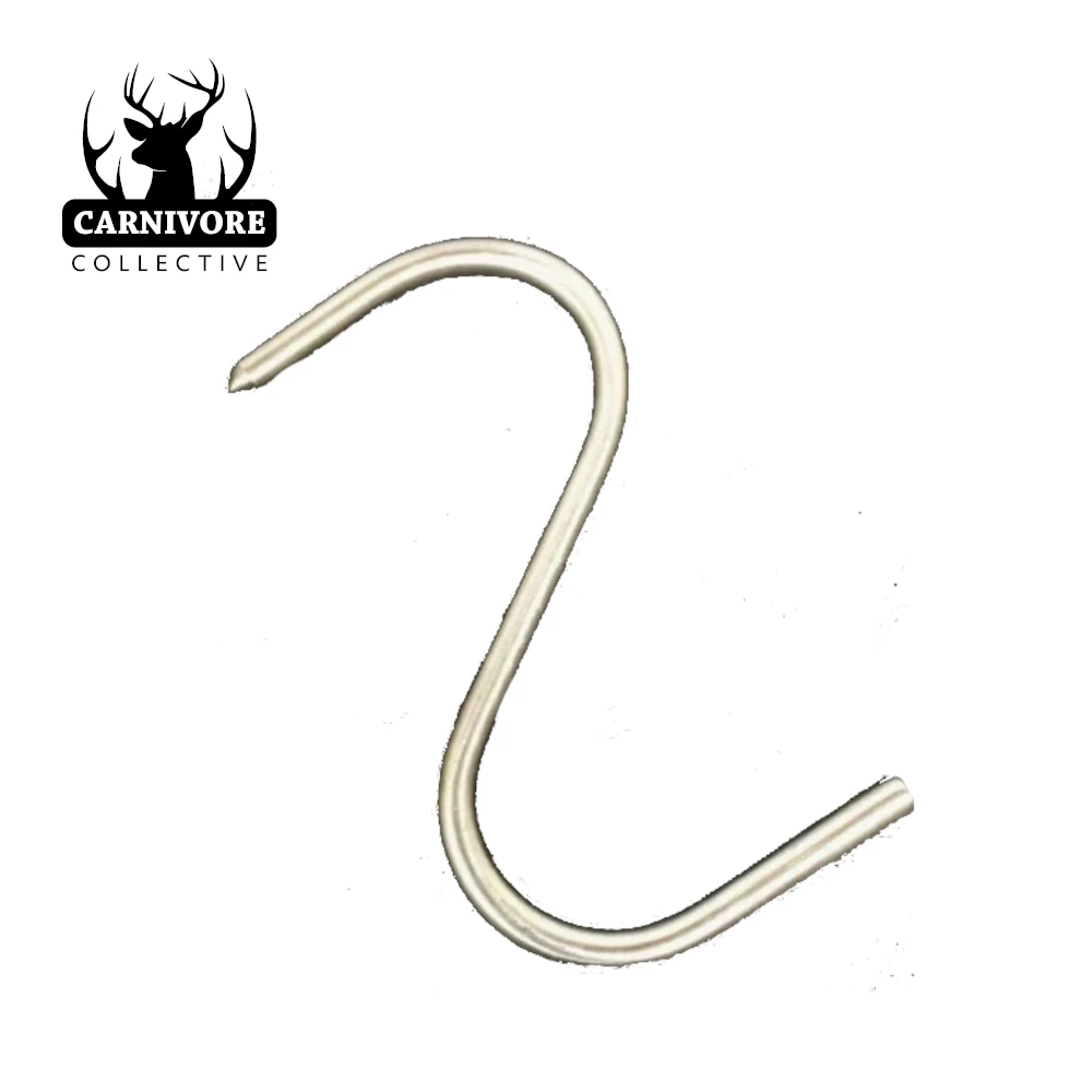 Carnivore Collective 1 x 4" 'S' Meat Hook - Solid Stainless Steel