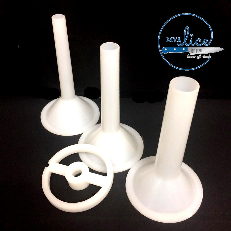 3 x Sausage Funnels & Support - Suits #22 Mincers