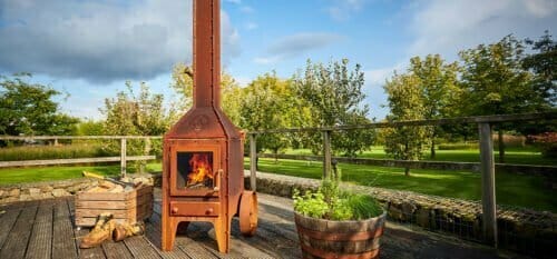 RB73 Bijuga Wood Fireplace on 2 Wheels