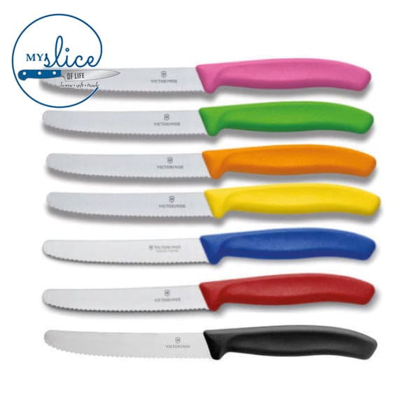 6 x 11cm Victorinox Serrated Steak Knives - 7 Colours Available!