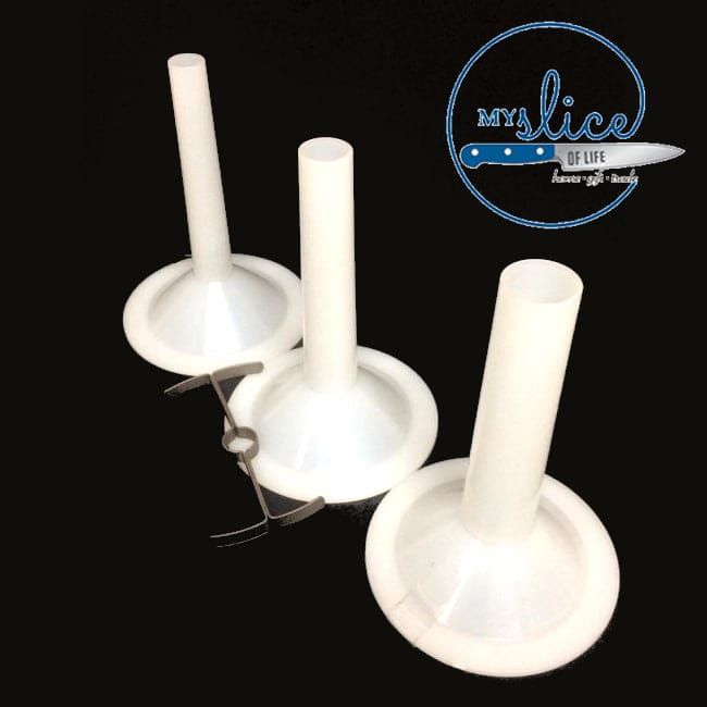 3 x Sausage Funnels & Support - Suits #32 Mincers