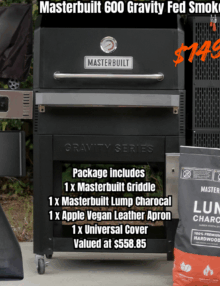Masterbuilt Gravity Series 600 Digital Charcoal Smoker + Bonus Gift Pack